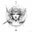 the Greek god Tyche tattoo design idea