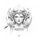 the Greek god Tyche tattoo design idea