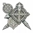 st Benedict medal tattoo design idea
