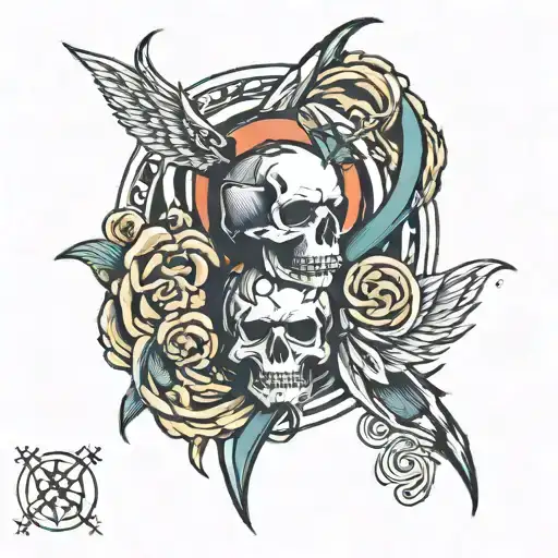 St  Jimmy symbol with rage on the left and love on the right tattoo design idea