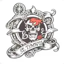 St. Jimmy symbol with rage on one side and love on the other tattoo design idea