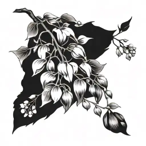 dark wisteria tattoo design idea
