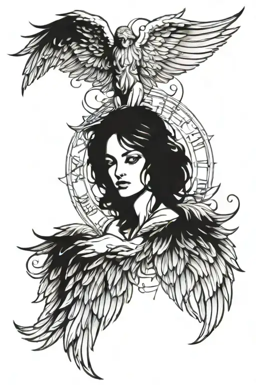 fallen angel wings tattoo design idea
