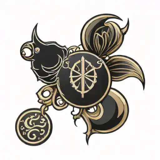 old money symbols tattoo design idea