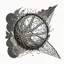 Basketball with abstract grunge elements and textures tattoo design idea