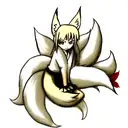 Nine tail fox  evil tattoo design idea
