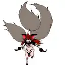 Nine tail fox  evil tattoo design idea