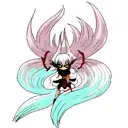 Nine tail fox  evil tattoo design idea