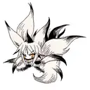 Nine tail fox  evil tattoo design idea