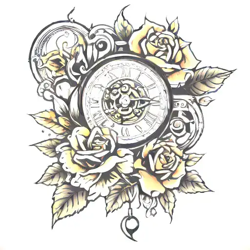 time lapse tattoo design idea