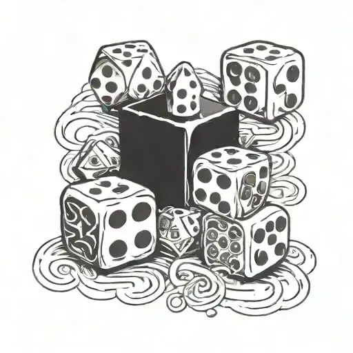 a dice don't hear don't speak don't see you tattoo design idea