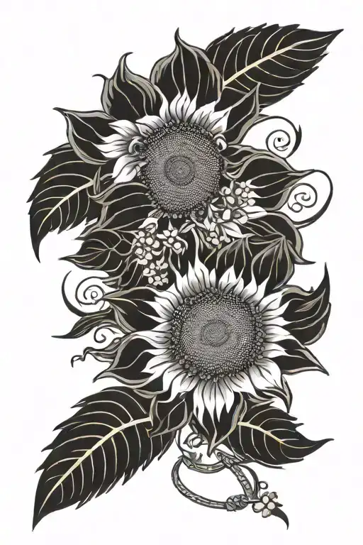 Sunflower tattoo design idea