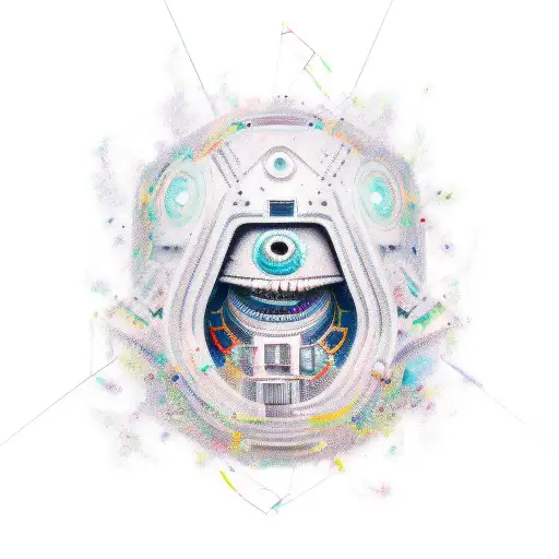 A portrait of the protagonist from Solo Living with intricate details and a touch of surrealism tattoo design idea