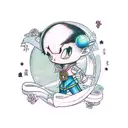 A collage of characters from Skip Beat and Hunter x Hunter in a whimsical and dream-like setting tattoo design idea