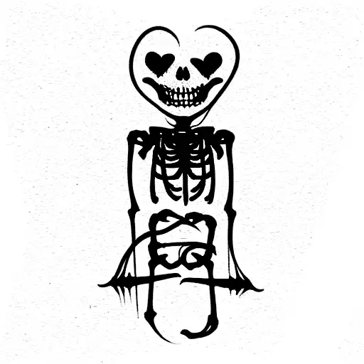 praying skeleton  tattoo design idea