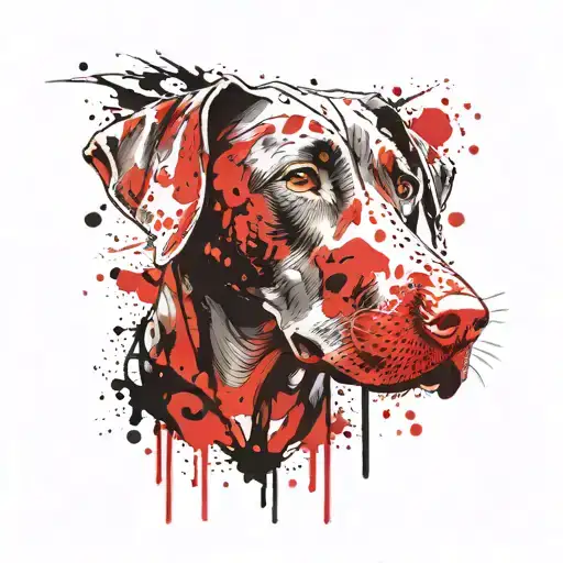 weimaraner Dog Head tattoo design idea