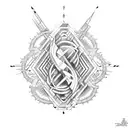 DNA SHAPED HARDSTYLE MUSIC tattoo design idea