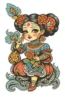 ukrainian traditional doll tattoo design idea