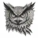 wise owl geometric design tattoo design idea