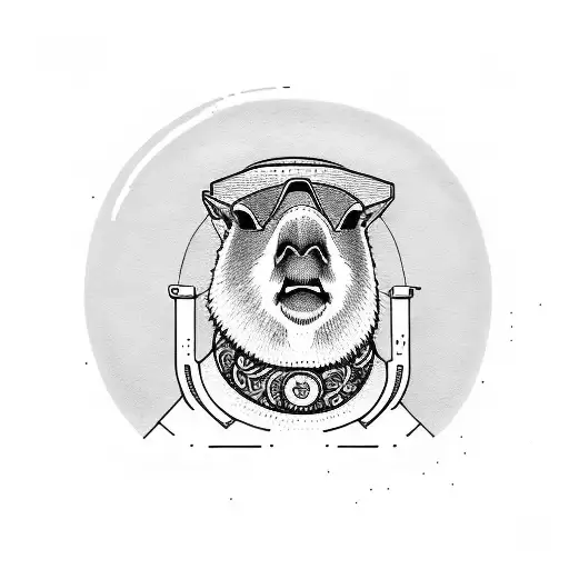 capybara bartender tattoo sketch tattoo design idea