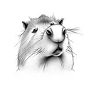 capybara bartender tattoo sketch tattoo design idea