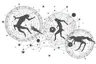 constellations Aquarius, Sagittarius, Scorpio tattoo design idea