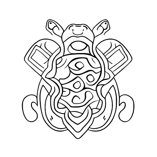 Turtle Maui tribal lucky  tattoo design idea