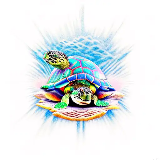 Turtle Indian maui tribal  tattoo design idea