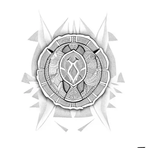 Turtle Indian maui tattoo design idea