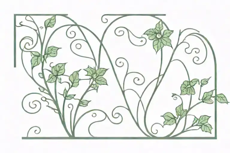 ivy vines entwined with opened Grécourt Gates  tattoo design idea