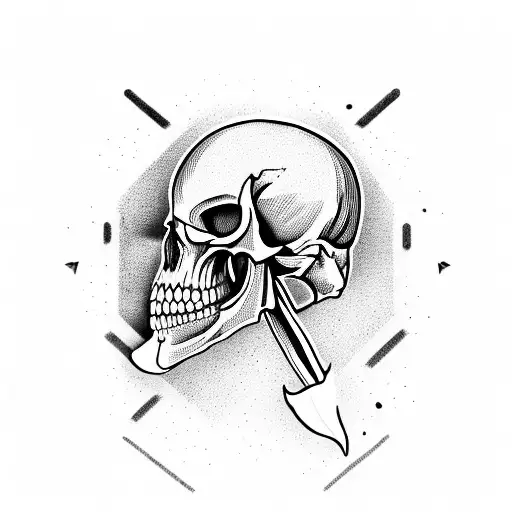 eggplant, skull, vintage, rock and roll tattoo design idea