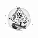 pirate flag with an eggplant on it tattoo design idea