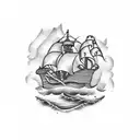 pirate flag with an eggplant on it tattoo design idea