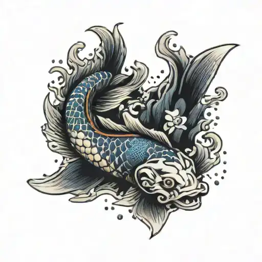 koi fish tattoo design idea