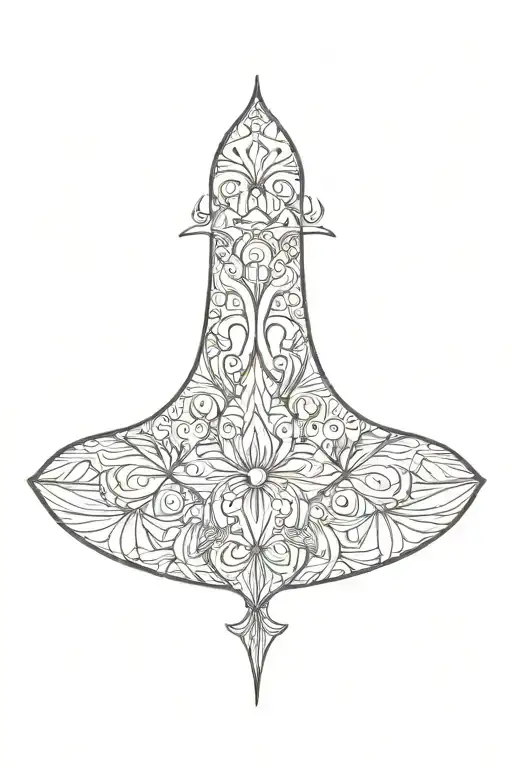 different symmetrical elements tattoo design idea
