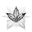 holy cross with weed leaf tattoo design idea