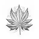 holy cross with weed leaf tattoo design idea