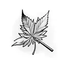 holy cross with weed leaf tattoo design idea