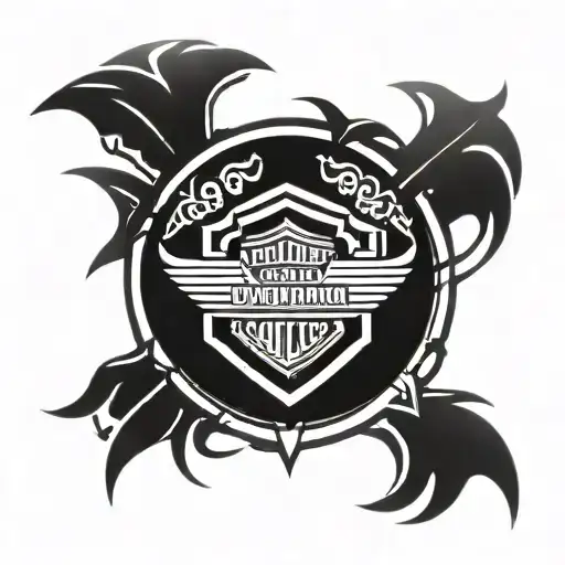 harley davidson bar and shield tattoo design idea