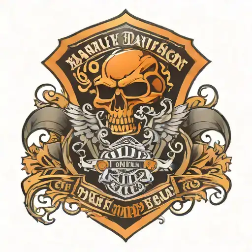 harley davidson bar and shield tattoo design idea