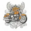 harley davidson bar and shield tattoo design idea