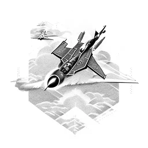fighter jet tattoo design idea