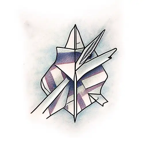 Paper airplane tattoo design idea