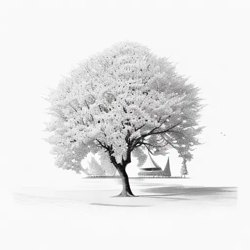 Architecture, Music, blossom tree tattoo design idea