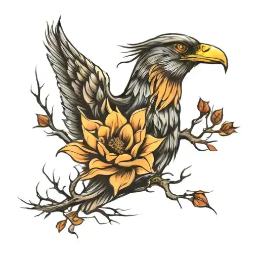 Roots and wings tattoo design idea