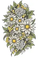 aster and jonquil tattoo design idea