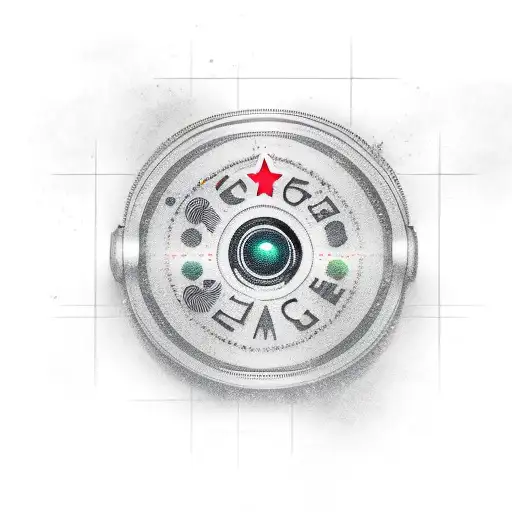 cinema camera with Hollywood symbols  tattoo design idea