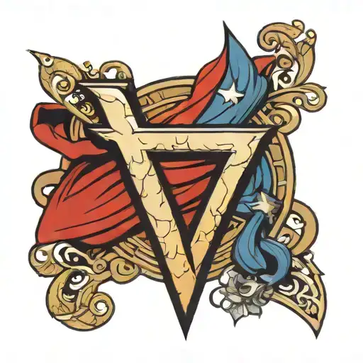 super hero symbol with the letter l tattoo design idea