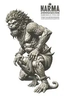 narasimha depicting anger taking over calm man sitting tattoo design idea