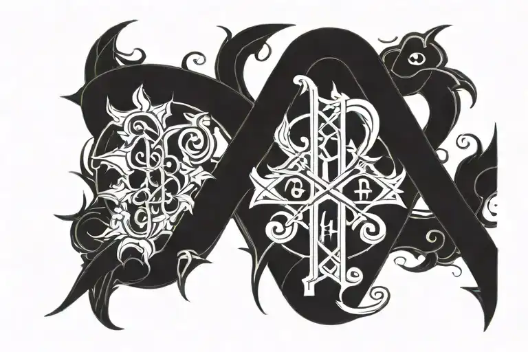 chi rho alpha and omega tattoo design idea